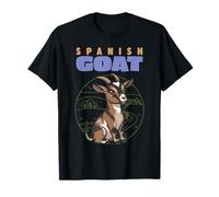 Dessin animé Espagnol chèvre Ferme Amoureux des Animaux chèvres Mignonnes T-Shirt