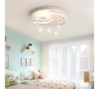 Dessin animé étoile Lune plafonnier Moderne LED Gradation Plafonniers Abat - Jour Acrylique Illuminé Enfants Chambre Garçon Fille Chambre Maternelle Lustre (Color : Blanc)