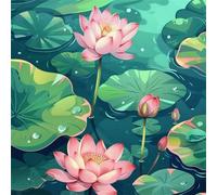 Dessin animé Feuille de Lotus Puzzle 300 Pièces Adulte 35x35cm,DIY Divertissement Créatif Puzzles Classiques,l'art De La Décoration Moderne,Cadeau Unique