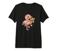 Dessin animé Flamingo Burger Love T-Shirt Haut de Gamme