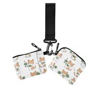 Dessin animé Fleur Chat Anime St Femmes Double Portefeuille Porte-cartes de visite Mince Plat Petite Monnaie Porte-monnaie avec poche zippée pour femmes 2 paquets, dessin animé fleur chat Anime st, 1,