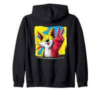 Dessin animé Fox Peace Graffiti Pop Personnage Graphique Art Visage Sweat à Capuche