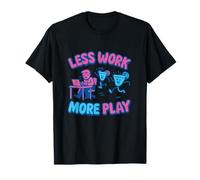 Dessin animé Funny Less Work More Play Margarita Party Graphic T-Shirt