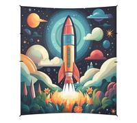 Dessin Animé FuséE PlanèTes éToiles Tente de Plage Abri Solaire pour Camping,Installation Facile,Portable avec Sacs de Sable pour Pêche Pique-Nique Plein Air