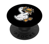 Dessin animé Goose Burger Snap PopSockets PopGrip Adhésif
