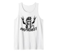 Dessin animé Graphique Rebelle Mad Monkey Punk Rock Débardeur