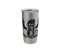 Dessin animé graphique rebelle Mad Monkey Punk Rock Gobelet isotherme en acier inoxydable double paroi