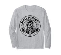 Dessin animé Graphique Rebelle Mad Monkey Punk Rock Manche Longue
