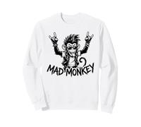 Dessin animé Graphique Rebelle Mad Monkey Punk Rock Sweatshirt