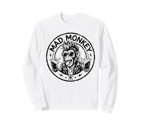 Dessin animé Graphique Rebelle Mad Monkey Punk Rock Sweatshirt