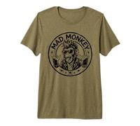 Dessin animé Graphique Rebelle Mad Monkey Punk Rock T-Shirt Haut de Gamme