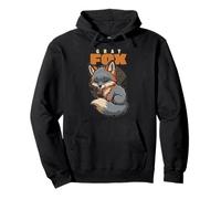Dessin animé Gris Fox Race Animal Lover Cute Foxes Sweat à Capuche