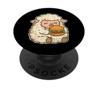 Dessin animé Hamburger Mouton Moelleux PopSockets PopGrip Adhésif