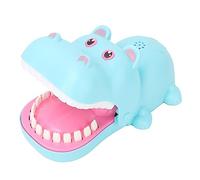 Dessin animé Hippo Mouth Toy morson doigt le jeu de plateau de plateau pour enfants passionnant jeu familial plastique rose bleu portable pendant plus de 6 ans (Bleu)