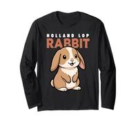Dessin animé Holland Lop Lapin Amoureux des Animaux Lapins Mignons Manche Longue