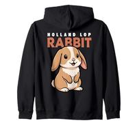 Dessin animé Holland Lop Lapin Amoureux des Animaux Lapins Mignons Sweat à Capuche