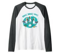 Dessin animé Humoristique de mouettes et d'oiseaux Jouant au Volley-Ball Manche Raglan