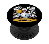 Dessin animé Humoristique de mouettes et d'oiseaux Jouant au Volley-Ball PopSockets PopGrip Adhésif