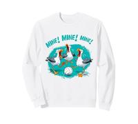 Dessin animé Humoristique de mouettes et d'oiseaux Jouant au Volley-Ball Sweatshirt