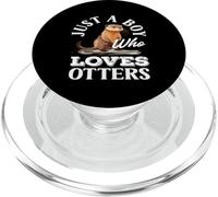 Dessin animé Just A Boy Sea Otter PopSockets PopGrip pour MagSafe