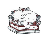Dessin Animé Kitten Chaton Broches Chat Lisant Livre Livre Émail Goupille Amoureux Animaux Animaux Badge Vêtements Goupilles