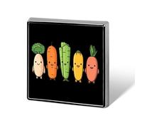 Dessin animé légumes bananes carottes kava imprimé carré badge broche broches bouton épingle revers cravate décoration pour hommes femmes sac à dos