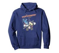 Dessin animé Les Simpsons Itchy & Scratchy Hammer Classic Mayhem Sweat à Capuche, Unisexe pour Adultes, Bleu Marine, M
