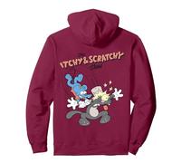 Dessin animé Les Simpsons Itchy & Scratchy Hammer Classic Mayhem Sweat à Capuche, Unisexe pour Adultes, Marron, M
