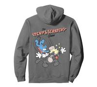 Dessin animé Les Simpsons Itchy & Scratchy Hammer Classic Mayhem Sweat à Capuche, Unisexe pour Adultes, Asphalte, M