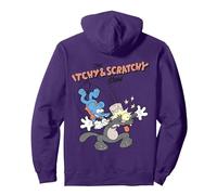 Dessin animé Les Simpsons Itchy & Scratchy Hammer Classic Mayhem Sweat à Capuche, Unisexe pour Adultes, Violet, M