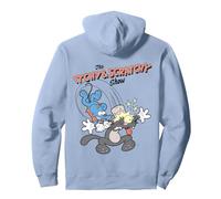 Dessin animé Les Simpsons Itchy & Scratchy Hammer Classic Mayhem Sweat à Capuche, Unisexe pour Adultes, Bleu poudré, M