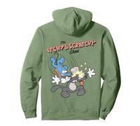 Dessin animé Les Simpsons Itchy & Scratchy Hammer Classic Mayhem Sweat à Capuche, Unisexe pour Adultes, Vert Sauge, M