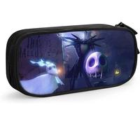 Dessin Animé L'étrange Noël De Monsieur Jack Étui À Stylos Grande Capacité Étui À Crayons Double Fermeture Éclair Organisateur De Papeterie Sac De Papeterie Sac À Cosmétiques Noir-Noir