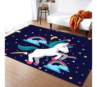 Dessin Animé Licorne Tapis Doux Tapis Mince Fille Chambre Dame Salon Couleur Cheval Porte-Bonheur Rose Violet Bleu Tapis (Couleur 04,160_x_240_cm)