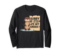 Dessin animé Loutre de mer a mangé Mes devoirs Manche Longue