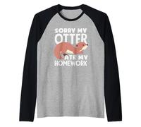 Dessin animé Loutre de mer a mangé Mes devoirs Manche Raglan