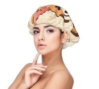 Dessin animé mignon chien corgi fesses,Bonnet de nuit en satin pour adulte - Bonnet de nuit élastique pour femme, couvre-cheveux de nuit