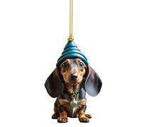 Dessin animé mignon chien ornements de Noël amusant teckel décoration à suspendre cadeau arbre pendentif fournitures de fête maison Noël teckel décoration