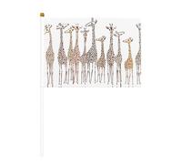 Dessin animé mignon drôle girafe impression double face drapeaux de héros à la main extérieur intérieur décoratif jeux de sport festival événements drapeau