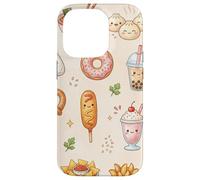 Dessin animé Mignon Kawaii Fast Food Funny Snacks Coque pour iPhone 14 Pro