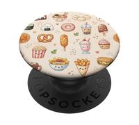 Dessin animé Mignon Kawaii Fast Food Funny Snacks PopSockets PopGrip Adhésif