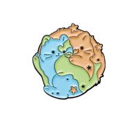 Dessin animé Mignon Terre Chat Émail Pin Unique Animal Insigne Petit Chaton Revers Pin Conscience de l'environnement Broche Bijoux Terre Chat Émail Sac à Dos Enfants
