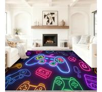 Dessin Animé Moderne Tapis de Salon 60 x 110 cm, Manette Clavier Contrôleur Multi spécifications Doux Flanelle Tapis pour Salon Chambre à Coucher, Multicolore