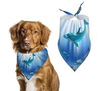 Dessin animé Monde sous-Marin Dauphins Corail Chien Bandanas Triangle Chien Bavoirs Mignon Animal de Compagnie écharpe Foulard pour Petit Moyen Grand Animal de Compagnie