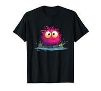 Dessin animé Monstre Rose aux Gros Yeux par l'étang T-Shirt