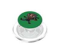 Dessin animé Ninja Kick Cartoon Black Ninja PopSockets PopGrip pour MagSafe