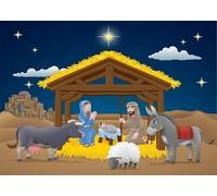 Dessin animé Noël Nativité Bethléem Sainte Étoile Naissance de Religieux Photo Fond Photographie Toile de Fond Studio 300cmx200cm