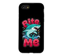 Dessin animé Ocean Predator « Bite Me » Texte Coque pour iPhone SE (2020) / 7/8