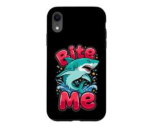 Dessin animé Ocean Predator « Bite Me » Texte Coque pour iPhone XR