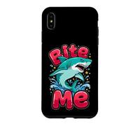 Dessin animé Ocean Predator « Bite Me » Texte Coque pour iPhone XS Max